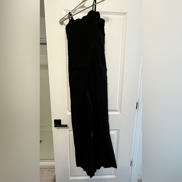 Anthropologie Black Scalloped Jumpsuit - Picture 5 of 8